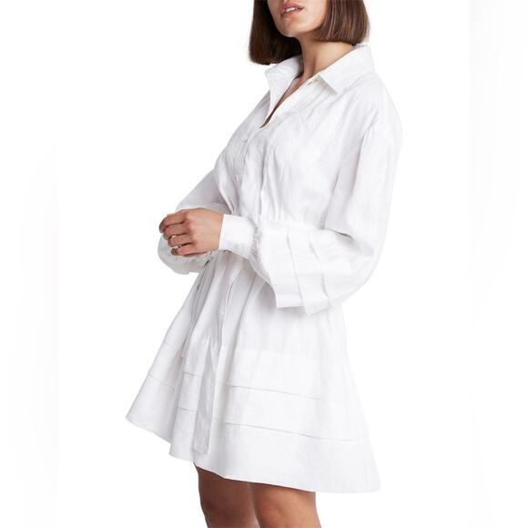 AJE RECURRENCE BELTED SMOCK DRESS White Size 8 - Picture 2 of 8